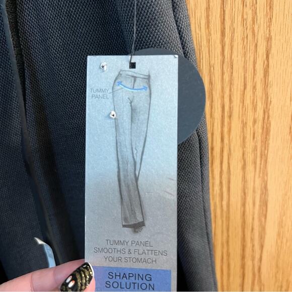 NWT Apt 9 Dark Gray Mid Rise Trousers Dress Pants w/ Belt Women's Size 10 - Picture 4 of 10